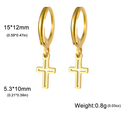 Cross Hoop Earrings