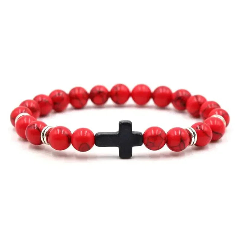 Prayer Men Natural Wood Cross Bracelets 
