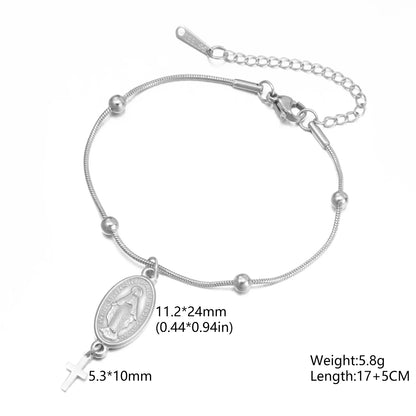 Miraculous Medal & Cross Bracelet