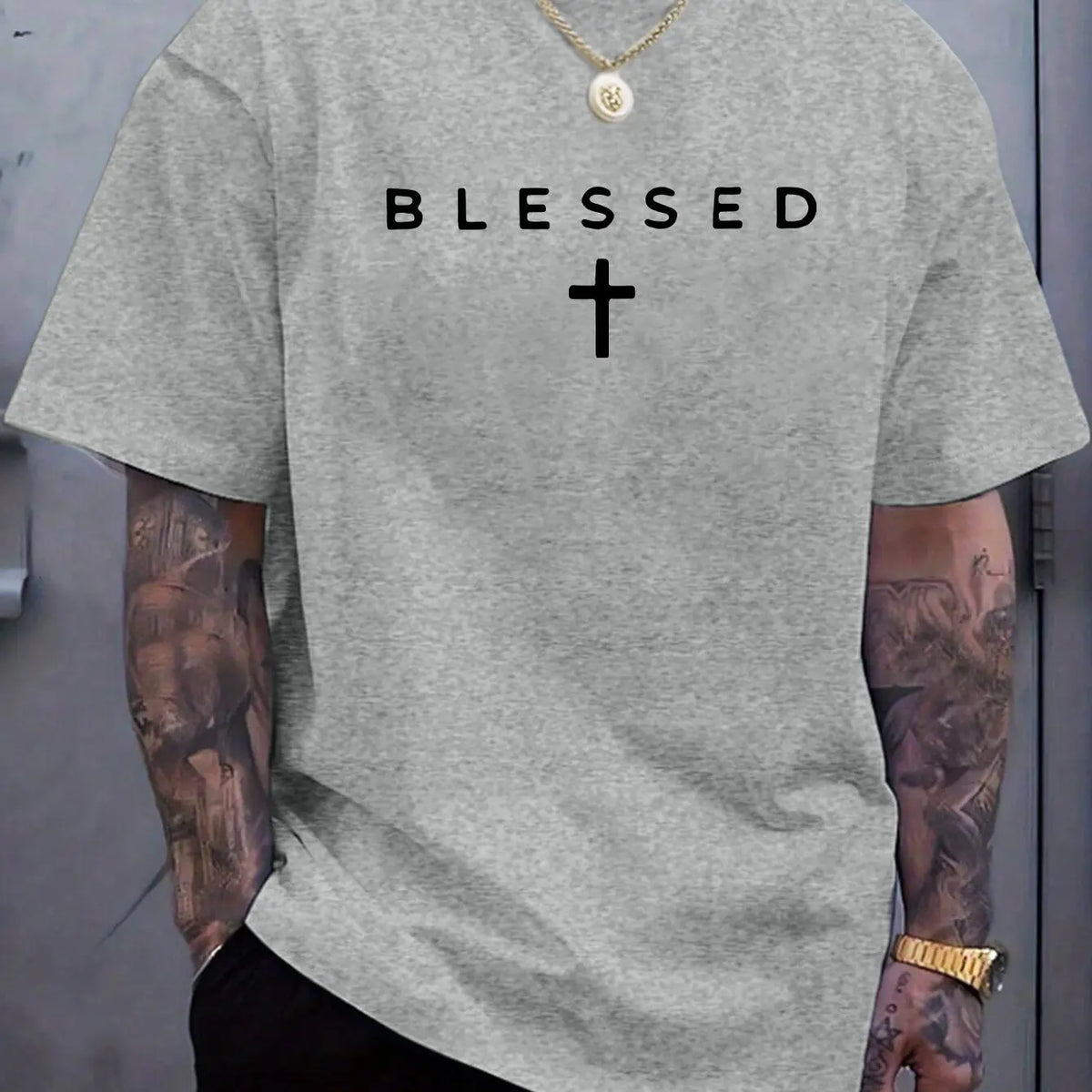 Blessed Cross T-Shirt - 100% Cotton Christian Tee