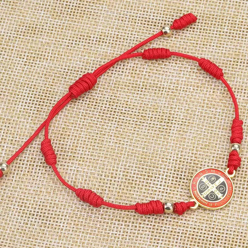 Catholic Saint Benedict Woven Bracelet