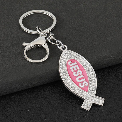 Gold-Tone Sparkling Ichthys Keyring