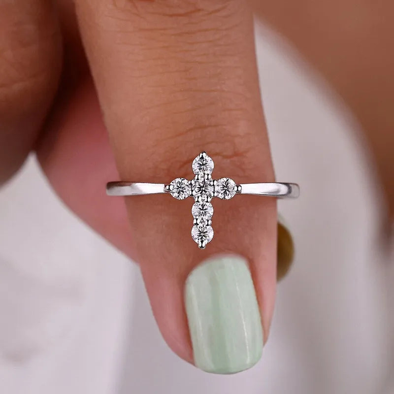Christian Cross Ring for Women - Classic Design
