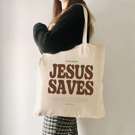 Jesus Saves Tote Bag