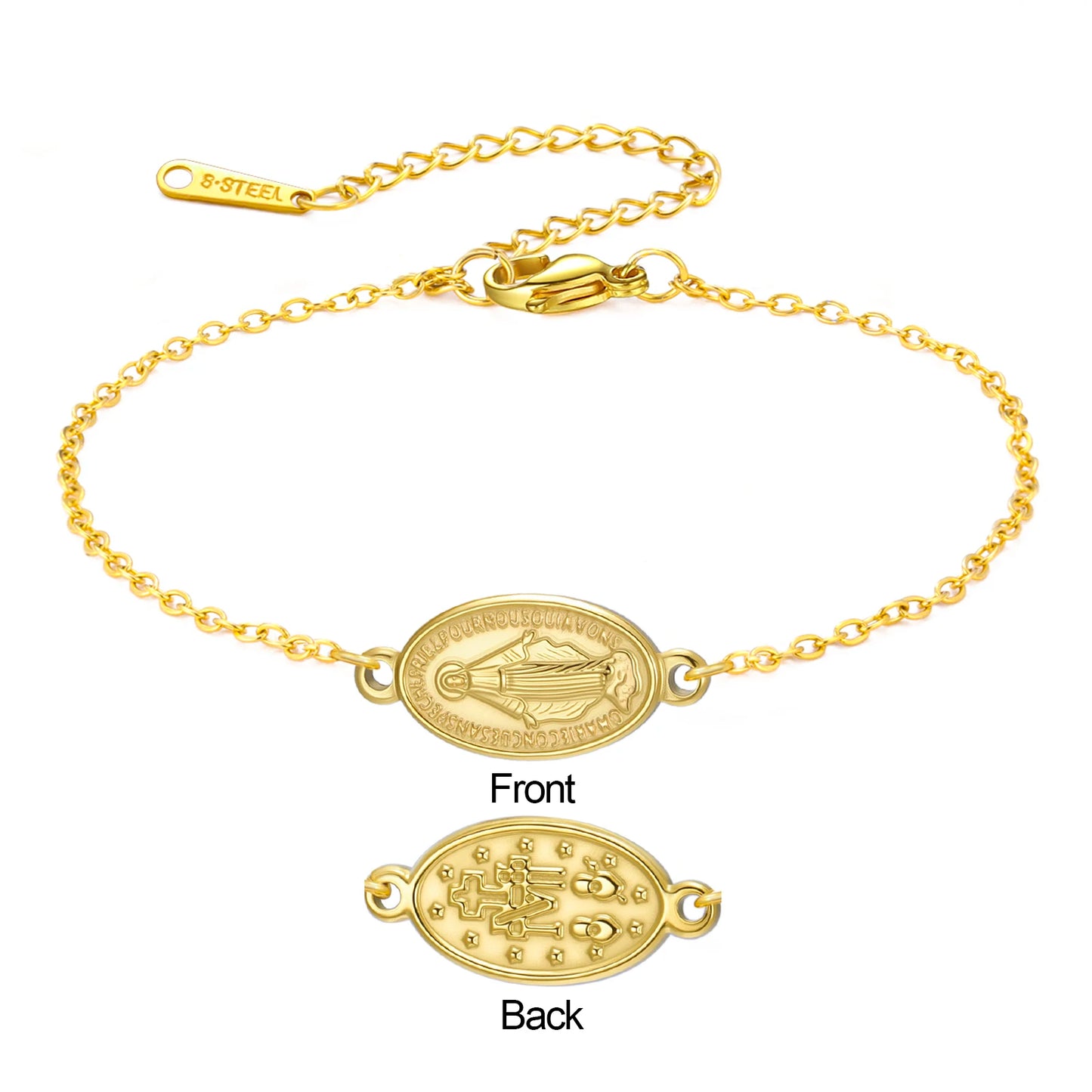 Pulseira com pingente da Virgem Maria