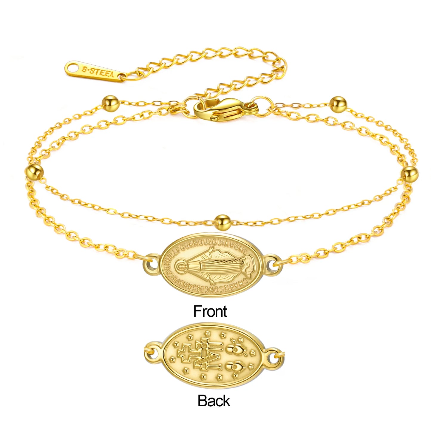 Pulseira com pingente da Virgem Maria