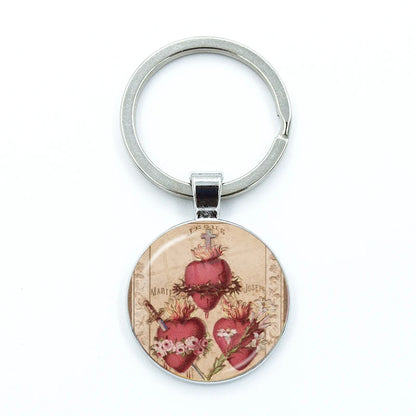 Sacred Hearts Medallion Keyring