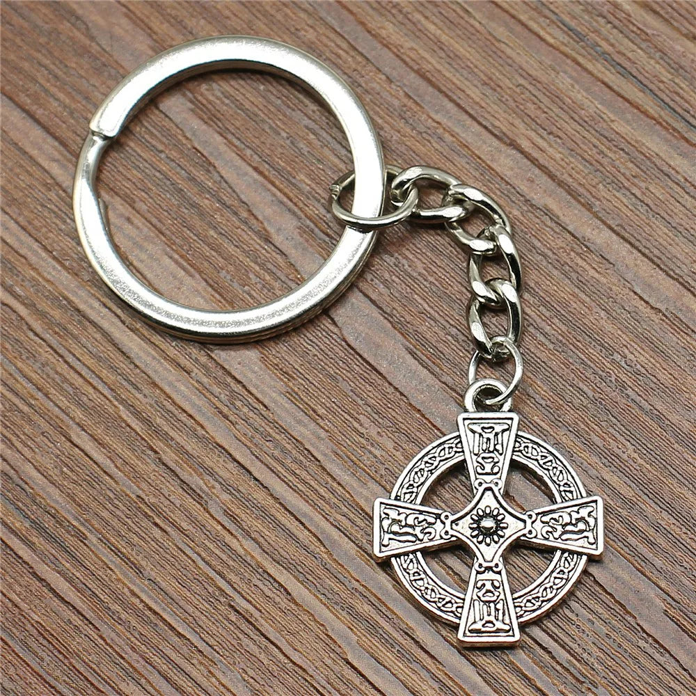 Christian Cross Medallion Keyring