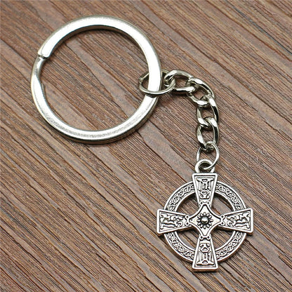 Christian Cross Medallion Keyring