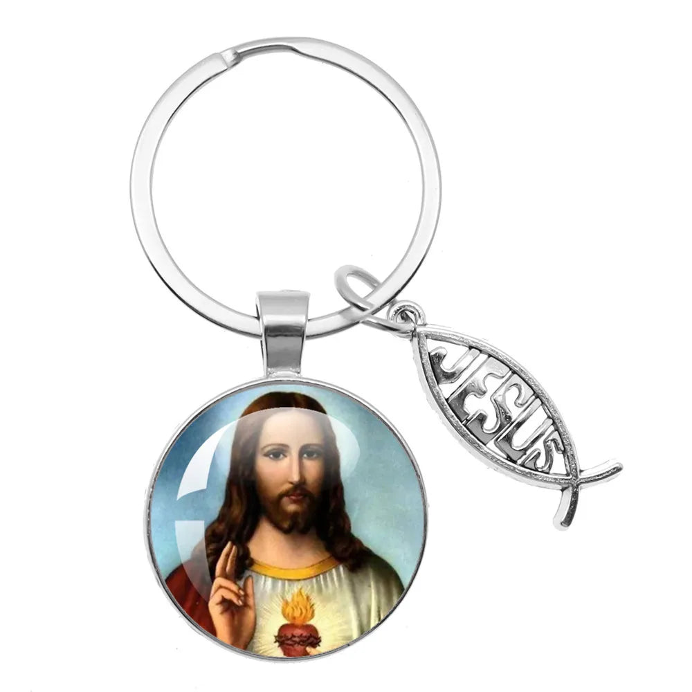 Jesus Medallion Keyring