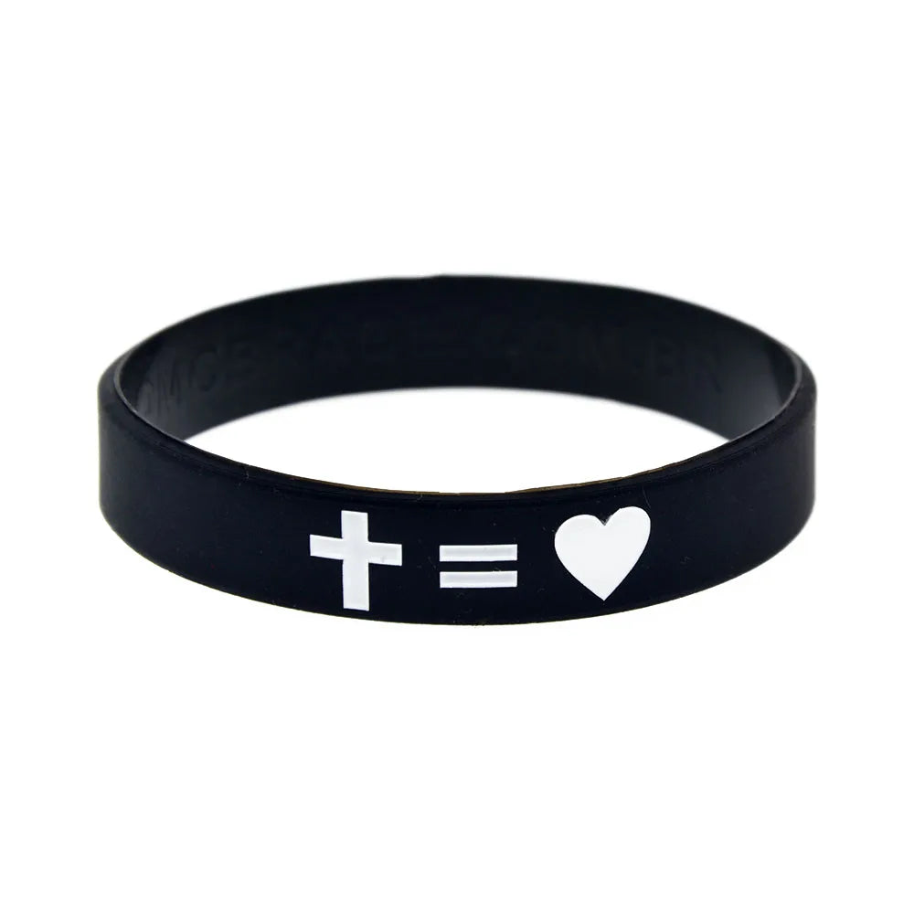 Bracciale in silicone Fede e Amore Croce di Gesù
