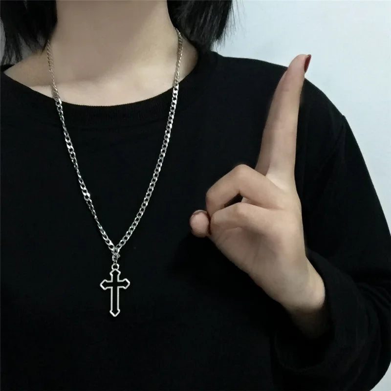 Ornate Gothic Cross Pendant Necklace