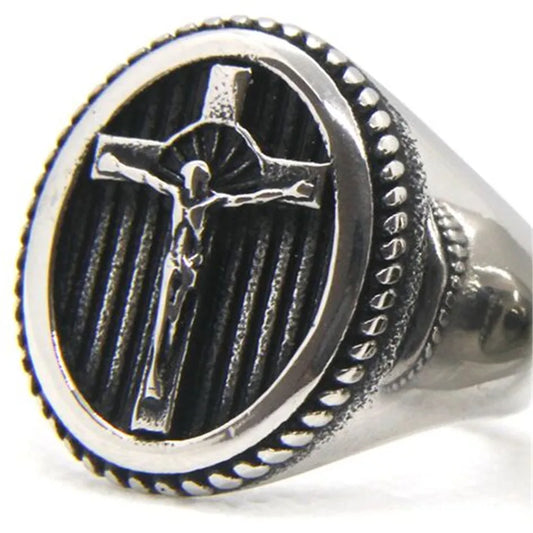 Jesus Cross Ring for Man