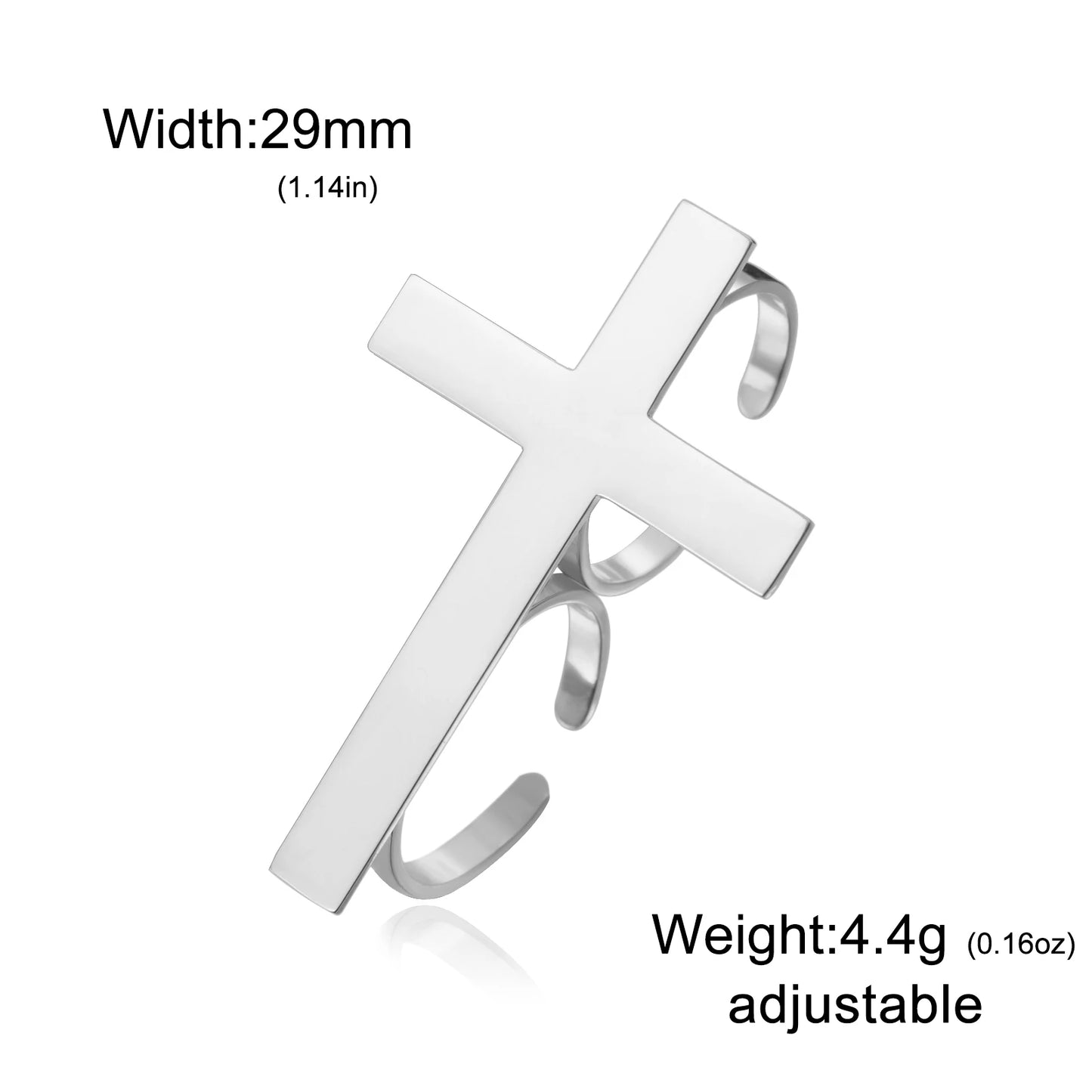 Bold Minimalist Cross Ring