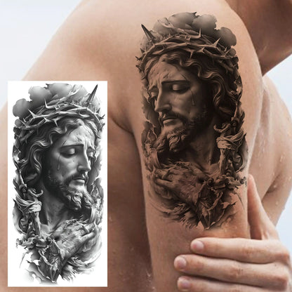 Jesus Fake Tattoo Sleeve Sticker 