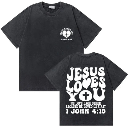 Vintage Washed Religious Shirt 