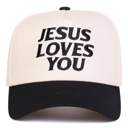 Jesus liebt dich-Hut – Verstellbare bestickte Baseballkappe