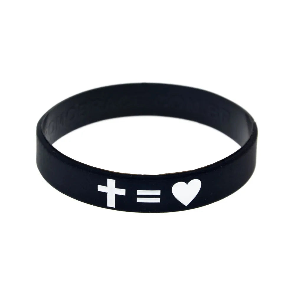 Bracciale in silicone Fede e Amore Croce di Gesù