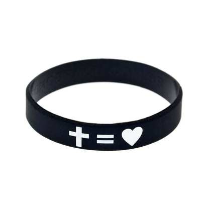 Bracciale in silicone Fede e Amore Croce di Gesù