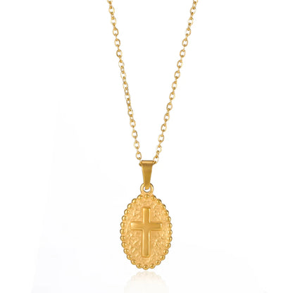 Stainless Steel Cross Necklace - Jesus Crucifix Pendant