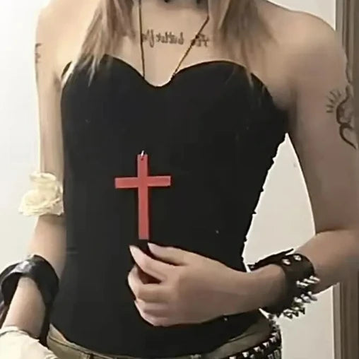 Solid Color Cross Pendant Necklace