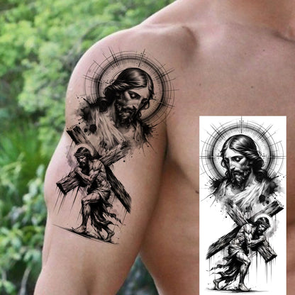 Jesus Fake Tattoo Sleeve Sticker 