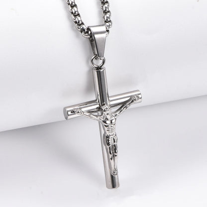 Stainless Steel Crucifix Necklace with 50 cm Chain