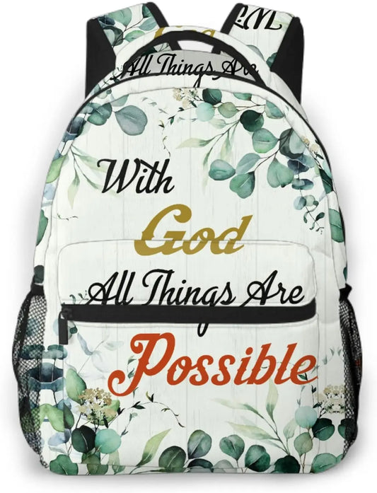 With God All Things Are Possible Backpack