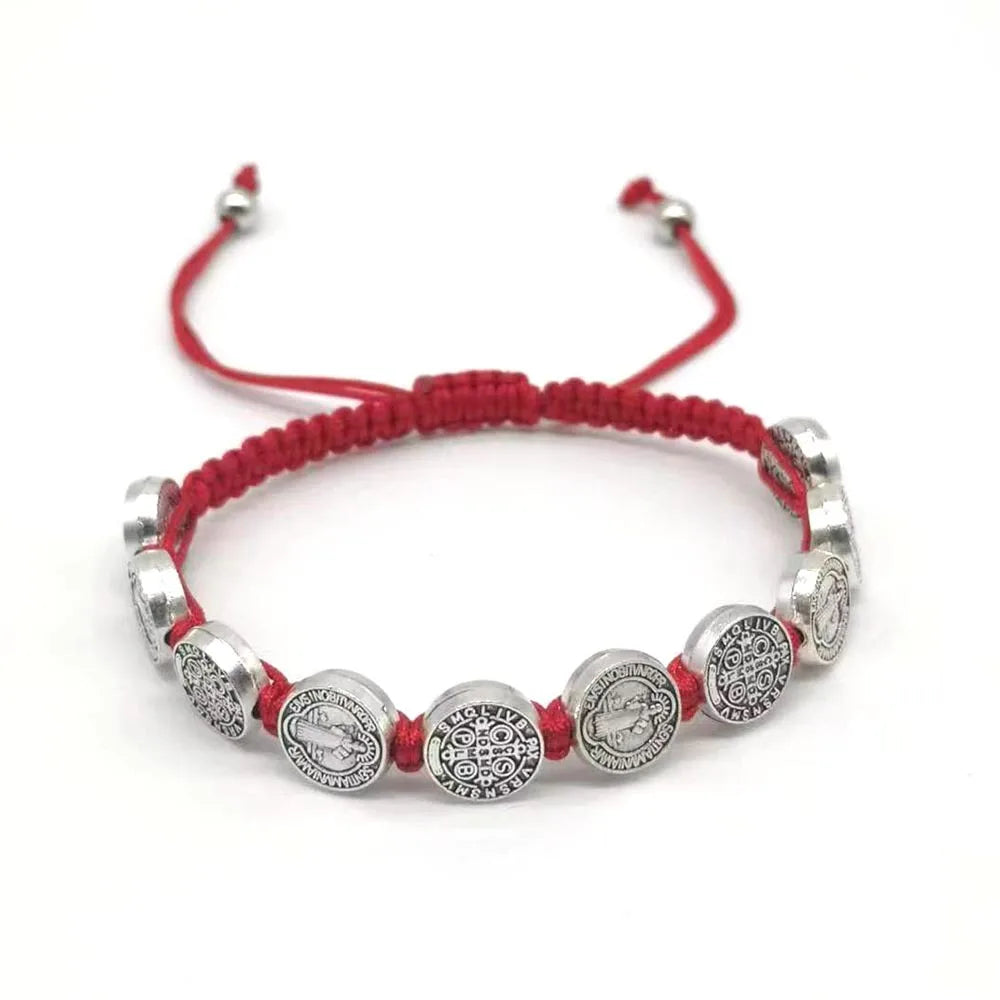 Catholic Virgin Mary Jesus Leather Bracelet