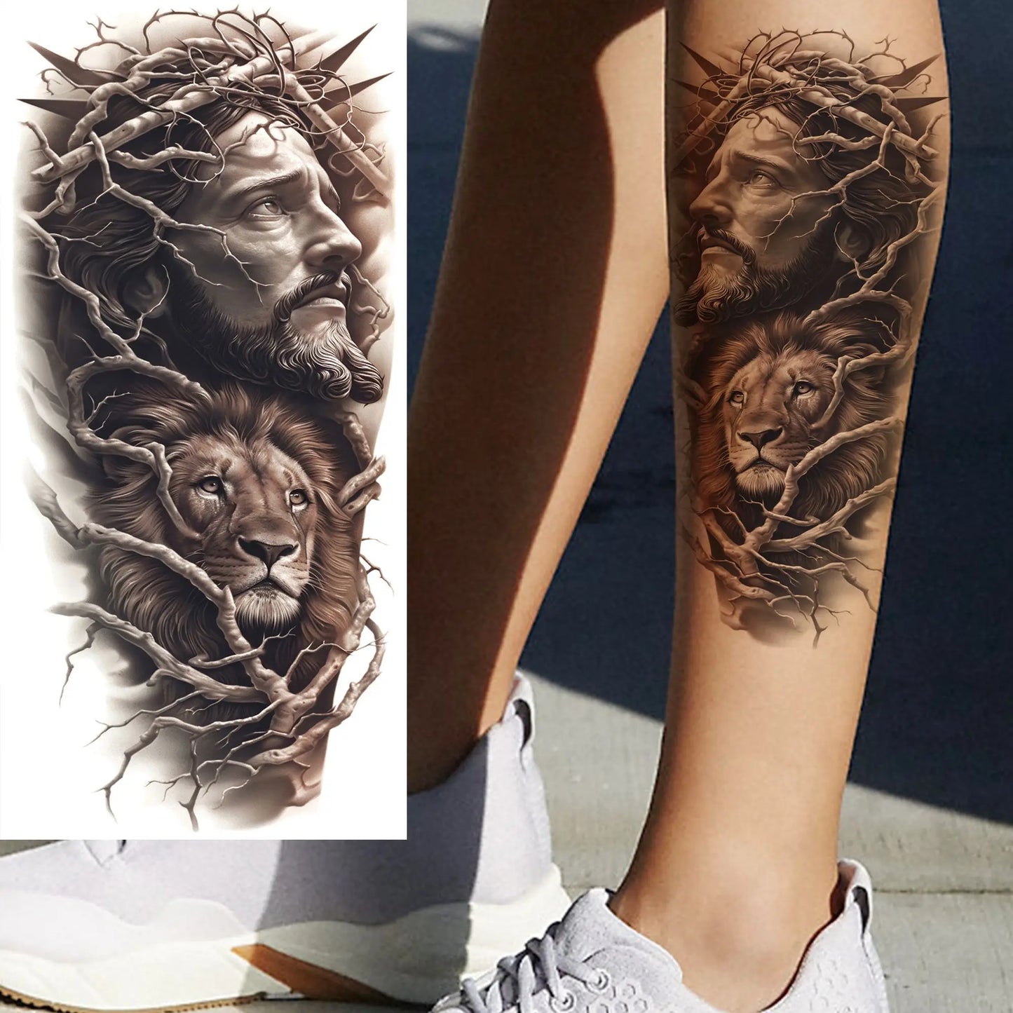 Jesus Fake Tattoo Sleeve Sticker 