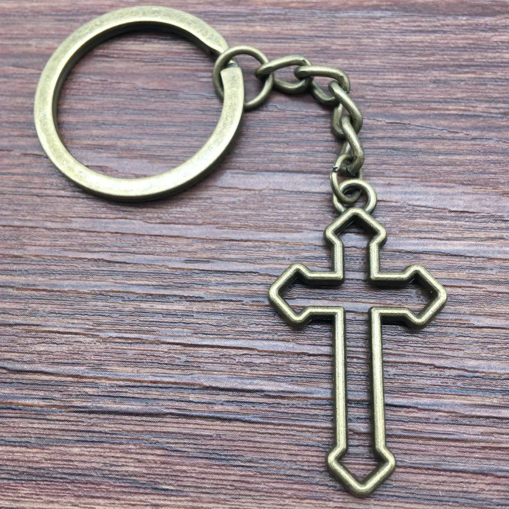 Christian Cross Medallion Keyring